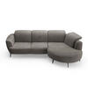 ECKSOFA in Flachgewebe Graphitfarben  309/199 cm  - Schwarz/Graphitfarben, KONVENTIONELL, Textil/Metall (309/199cm) - Sit & More