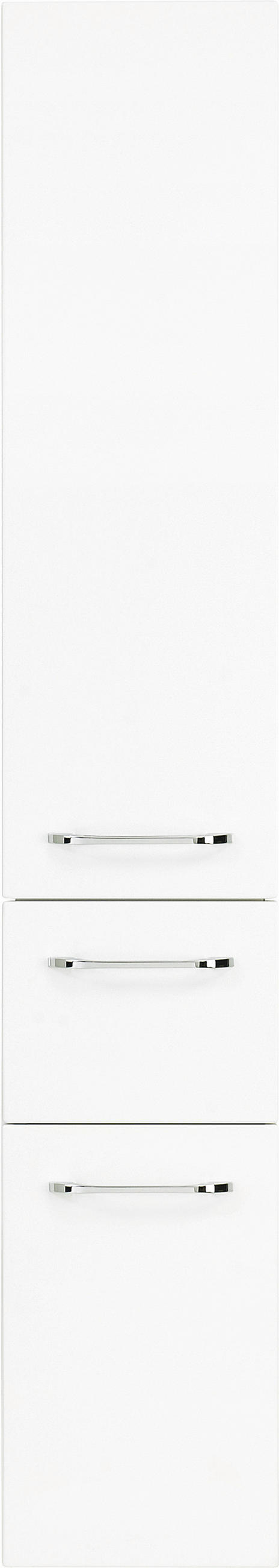 HOCHSCHRANK 30/168/33 cm  - Chromfarben/Weiß, Design, Glas/Holzwerkstoff (30/168/33cm) - Sadena