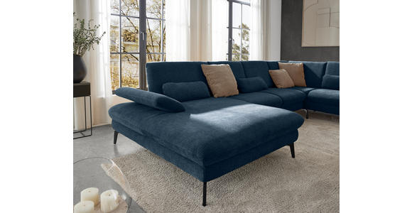 WOHNLANDSCHAFT in Webstoff Blau - Blau/Schwarz, Design, Textil/Metall (157/354/208cm) - Dieter Knoll