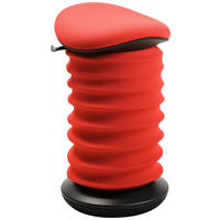 BÜROHOCKER Rot, Schwarz  - Rot/Schwarz, Design, Kunststoff/Textil (37,5/53-64/36cm) - Topstar