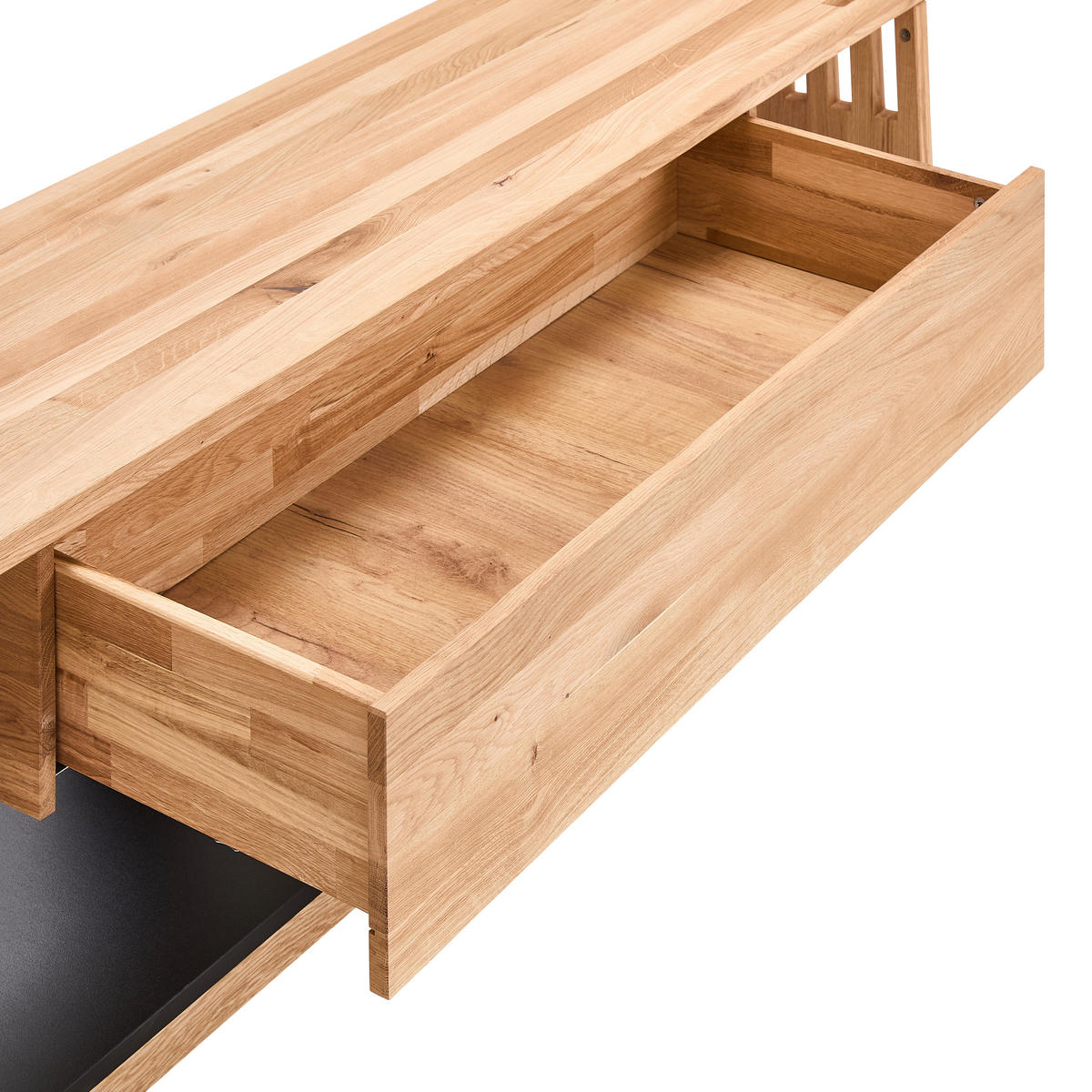 TV-BÄNK  i 171/50/45 cm  - svart/ekfärgad, Natur, trämaterial/trä (171/50/45cm) - Linea Natura
