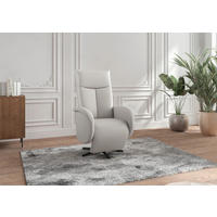 DREHSTUHL Hellgrau  - Hellgrau/Schwarz, MODERN, Leder/Metall (75/112/82cm) - Sit & More