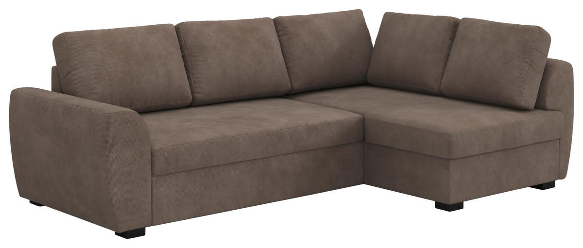 KUTNA GARNITURA tekstil  taupe   - crna/taupe, Trend, tekstil/plastika (253/154cm) - MID.YOU