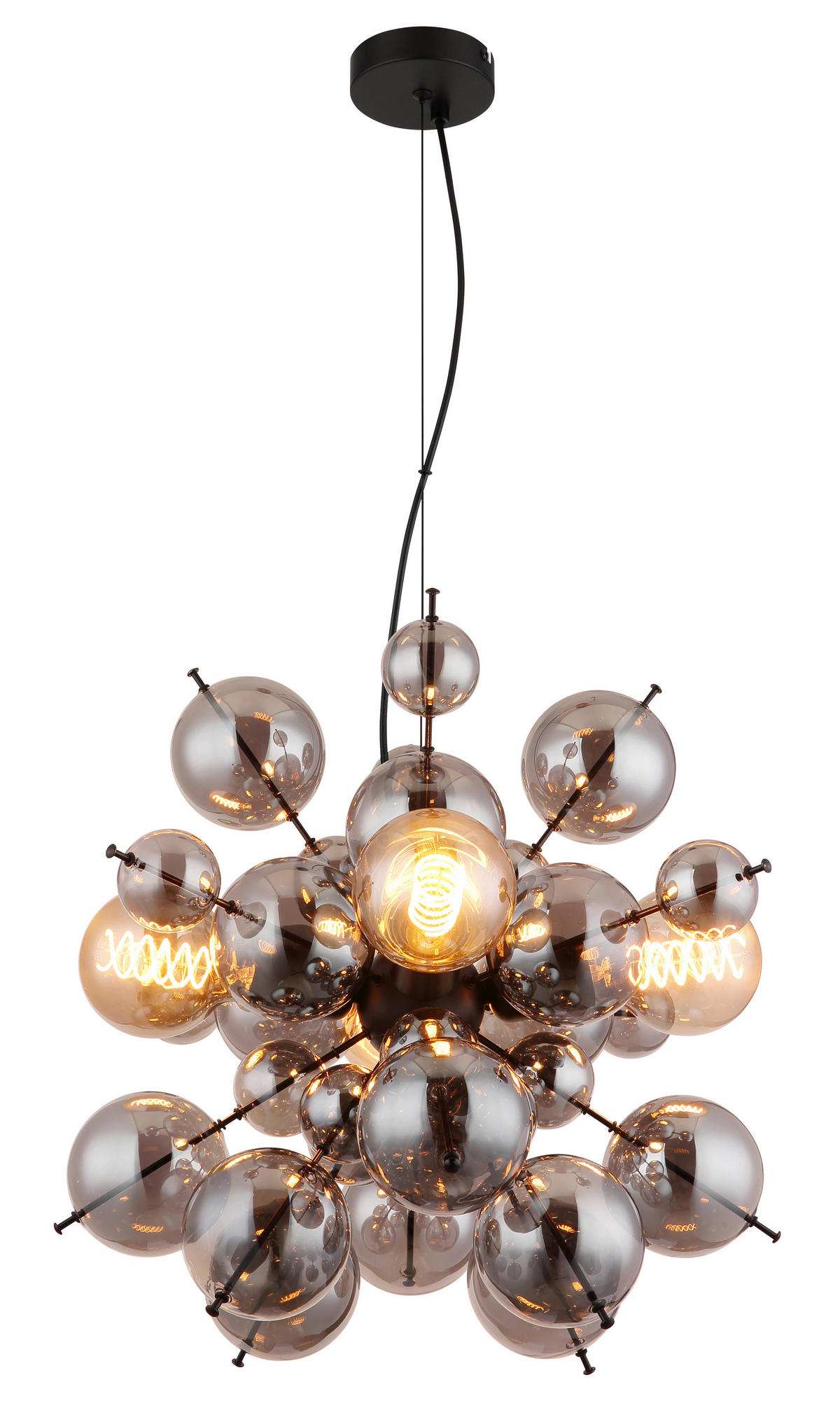 ZÁVĚSNÉ SVÍTIDLO, 51,5/51,5/120 cm  - černá/barvy zlata, Design, kov/plast (51,5/51,5/120cm) - Globo