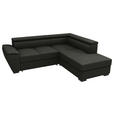 ECKSOFA Anthrazit Flachgewebe Schlaffunktion, Rücken echt, Kopfteilverstellung, Liegefläche im Originalstoff  - Anthrazit/Schwarz, KONVENTIONELL, Kunststoff/Textil (266/220cm) - Carryhome