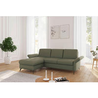 ECKSOFA ROCHELLE E Olivgrün Flachgewebe  - Schwarz/Olivgrün, KONVENTIONELL, Textil/Metall (164/251cm) - Sit & More