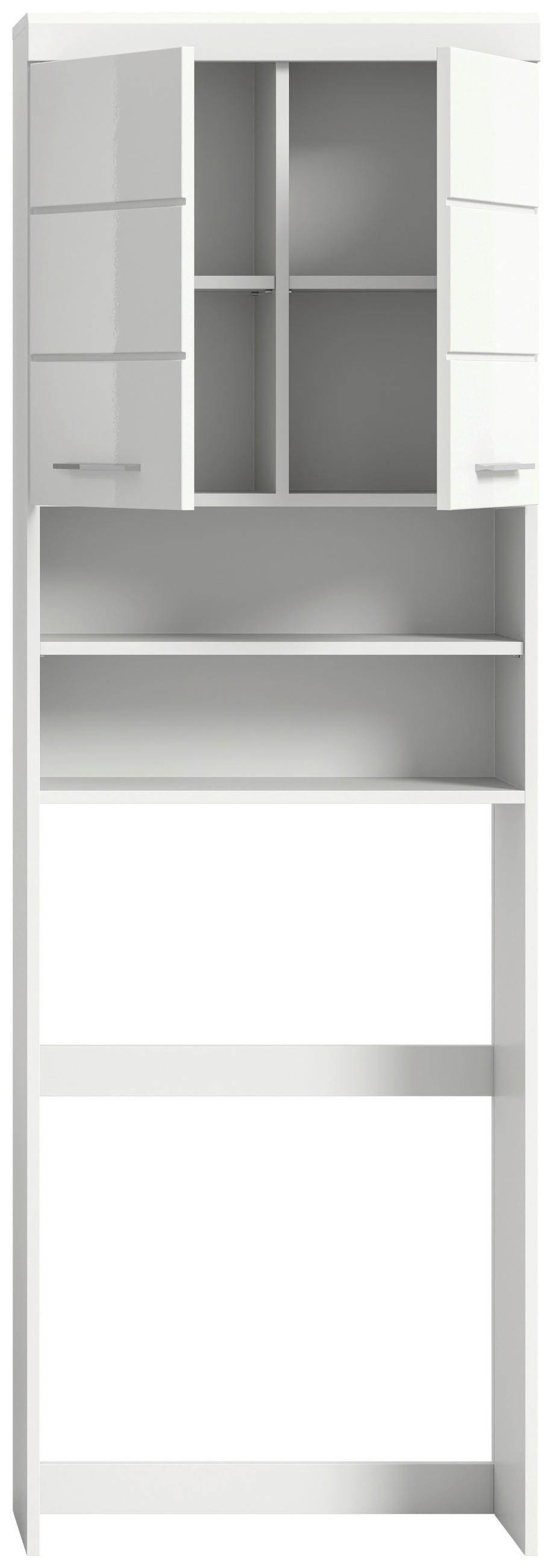 OMARICA ZA PRALNI STROJ  bela, visoki sijaj  - srebrne barve/črna, Moderno, umetna masa/leseni material (63/191/24cm) - MID.YOU