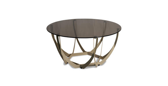 COUCHTISCH Sicherheitsglas 80/80/40 cm rund Creme, Bronzefarben  - Creme/Bronzefarben, Basics, Glas/Metall (80/80/40cm) - Xora