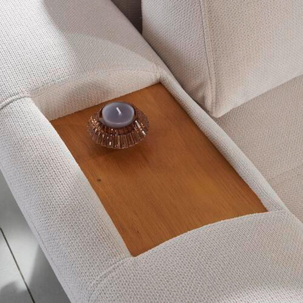 ECKSOFA in Webstoff Grau  - Eichefarben/Grau, Design, Holz/Textil (282/175cm) - Carryhome