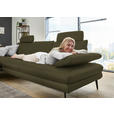 ECKSOFA in Echtleder Olivgrün  180/310 cm  - Schwarz/Olivgrün, Design, Leder/Metall (180/310cm) - Dieter Knoll