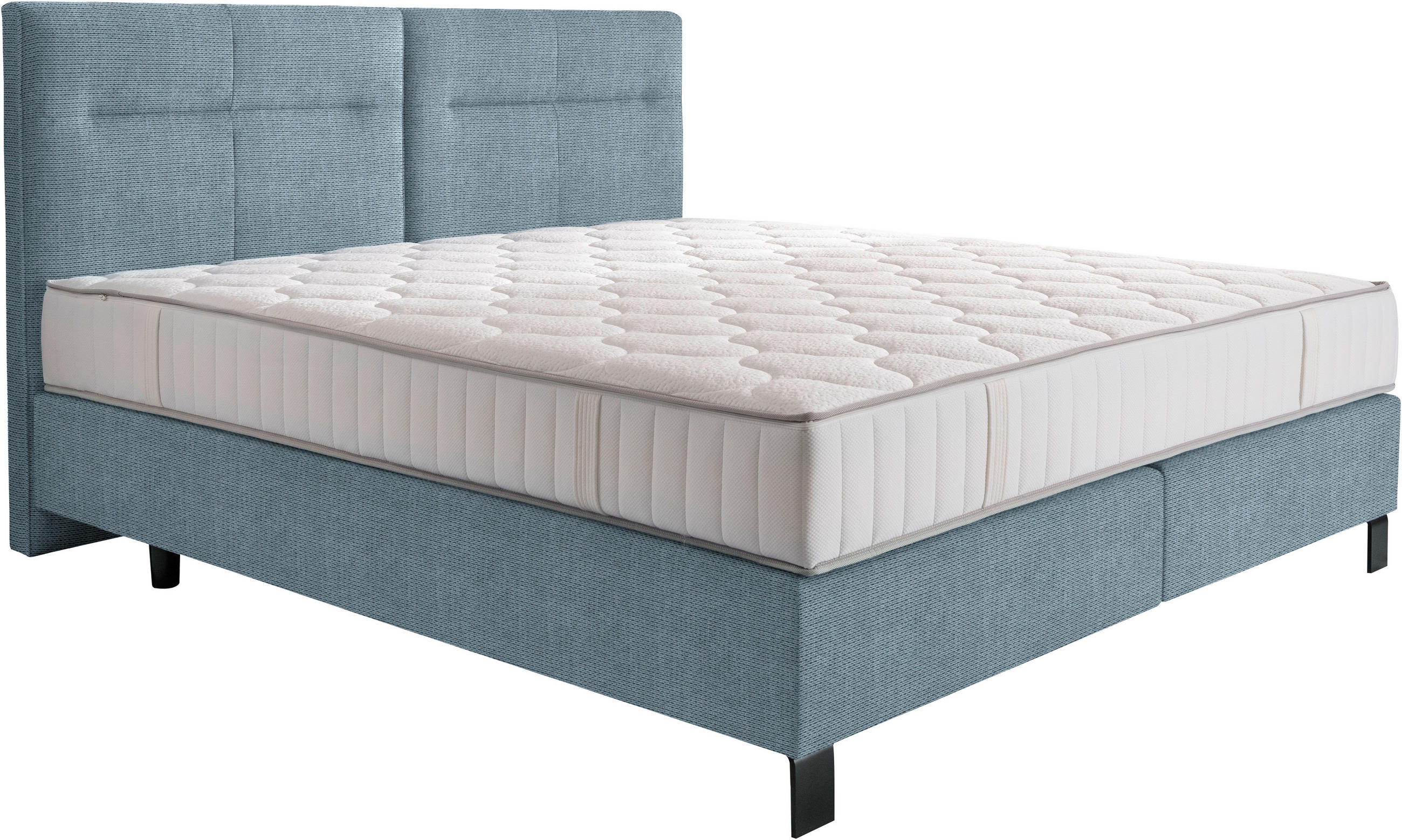 BOXSPRINGBETT 180/220 cm  in Blaugrau  - Blaugrau/Schwarz, KONVENTIONELL, Textil/Metall (180/220cm) - Esposa