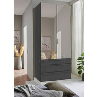 FALTTÜRENSCHRANK 1-türig Graphitfarben  - Schwarz/Graphitfarben, Design, Glas/Holzwerkstoff (100/236/58cm) - Boxxx