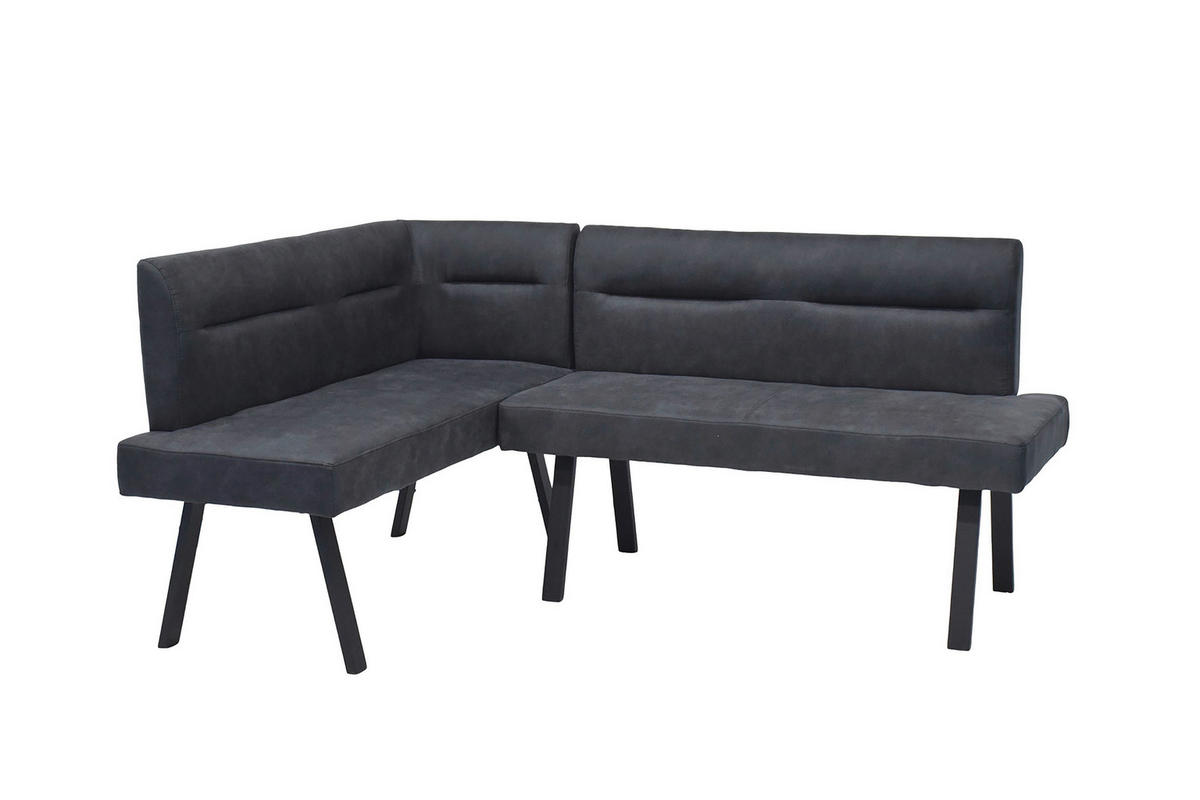 ECKBANK Metall, Textil Anthrazit  - Anthrazit/Schwarz, Modern, Textil/Metall (181cm) - MID.YOU