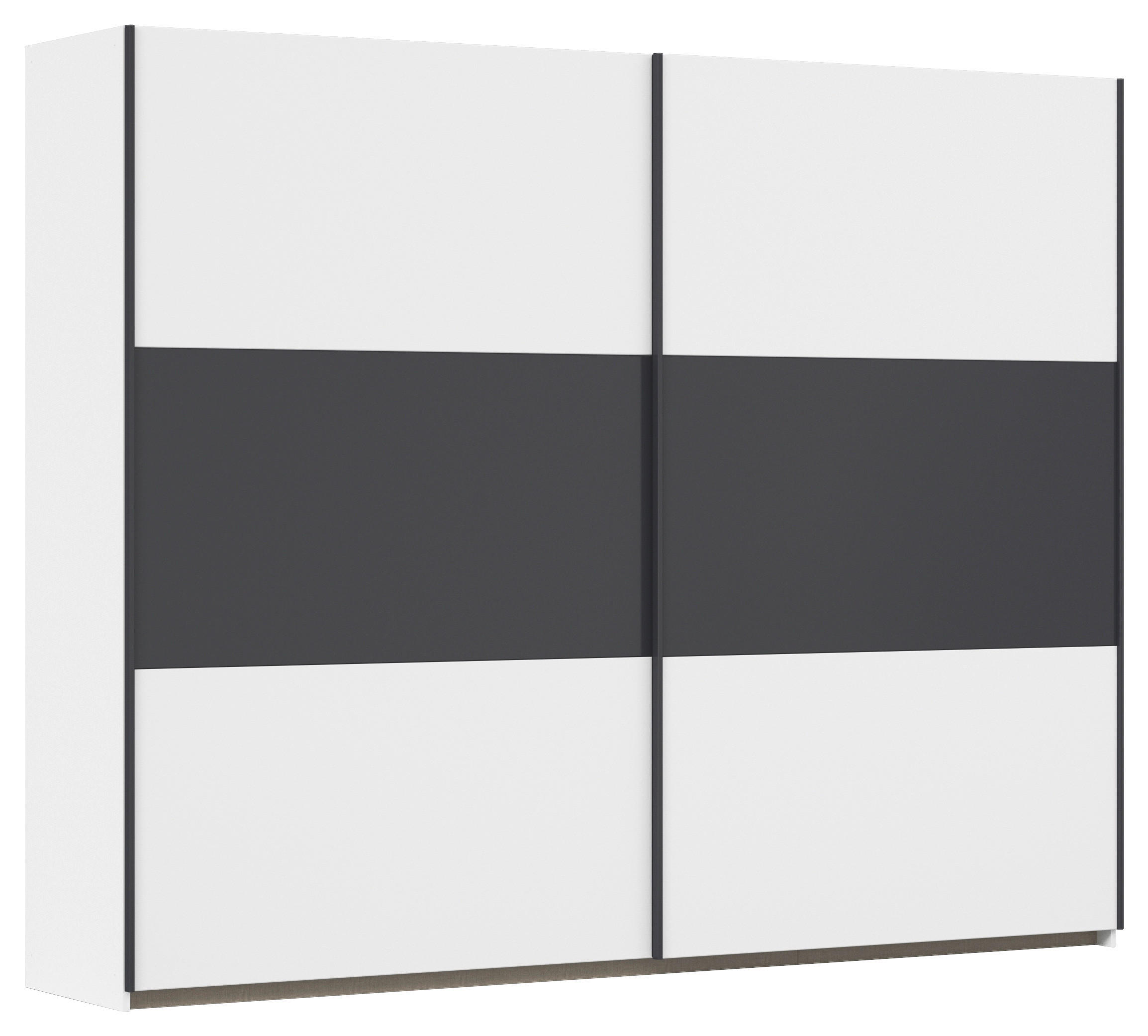 SCHWEBETÜRENSCHRANK in Grau, Weiss  - Weiss/Grau, Modern, Holzwerkstoff/Metall (261/210/59cm) - Rauch Möbel