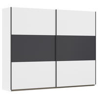 SCHWEBETÜRENSCHRANK in Grau, Weiss  - Weiss/Grau, Modern, Holzwerkstoff/Metall (261/210/59cm) - Rauch Möbel