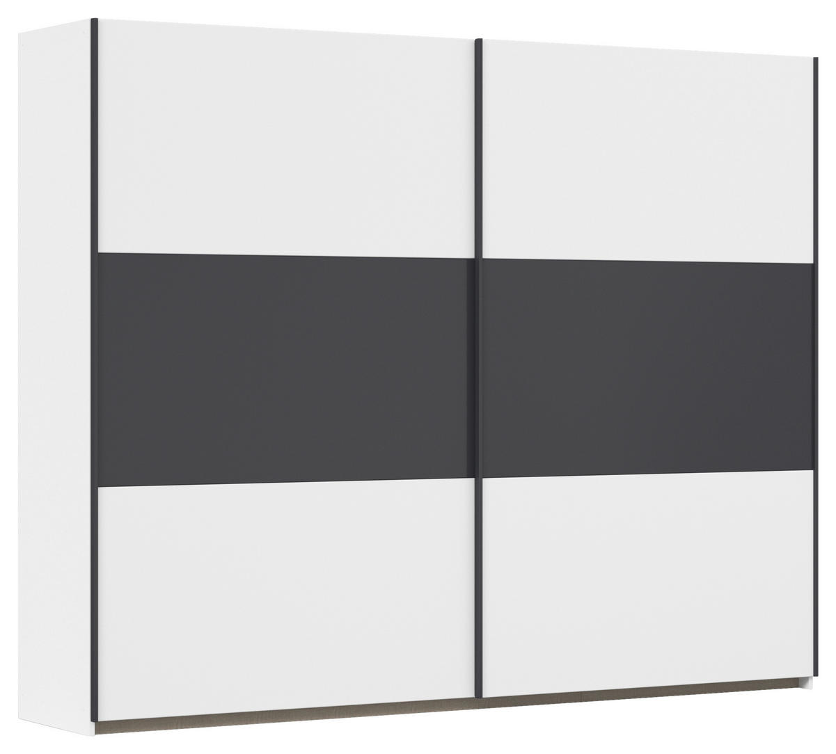 SCHWEBETÜRENSCHRANK in Grau, Weiss  - Weiss/Grau, Modern, Holzwerkstoff/Metall (261/210/59cm) - Rauch Möbel