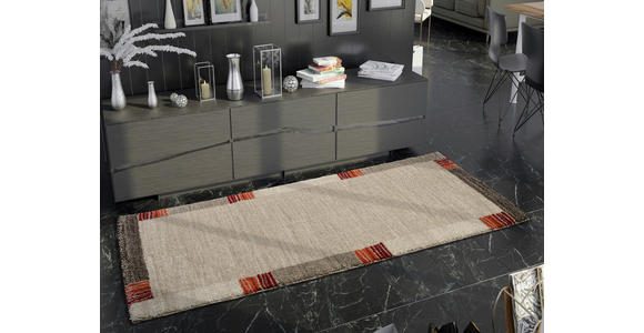 LÄUFER 80/200 cm Palazzo Lobo Dunkelbraun, Beige  - Dunkelbraun/Beige, KONVENTIONELL, Textil (80/200cm) - Novel