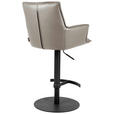 BARHOCKER in Metall, Leder Schwarz, Taupe  - Taupe/Schwarz, Design, Leder/Metall (56/89.5~115/56cm) - Novel