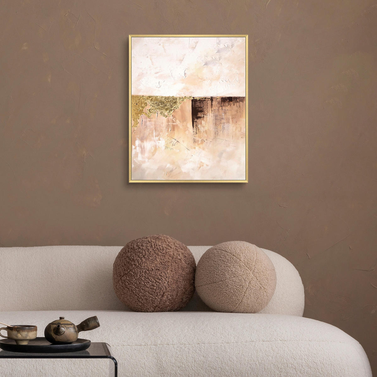 KUNSTDRUCK Abstraktes 40/50 cm  - Goldfarben/Multicolor, Basics, Holzwerkstoff (40/50cm) - Monee