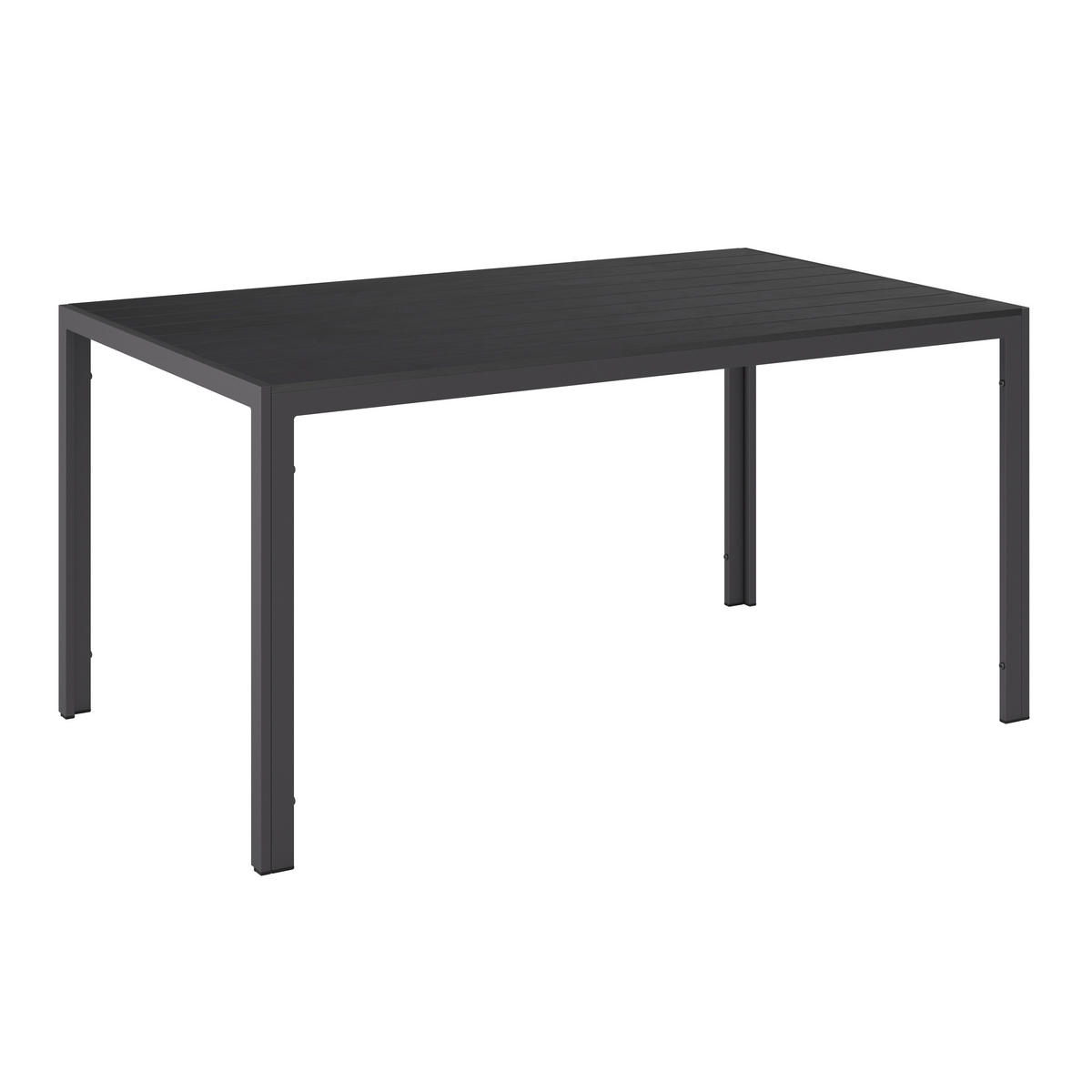 GARTENTISCH Metall, Kunststoff rechteckig  - Schwarz, MODERN, Kunststoff/Metall (150/74/90cm) - Ambia Garden