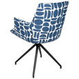 ARMLEHNSTUHL  in Eisen Jacquard  - Blau/Schwarz, Design, Textil/Metall (59/89,5/63cm) - Novel