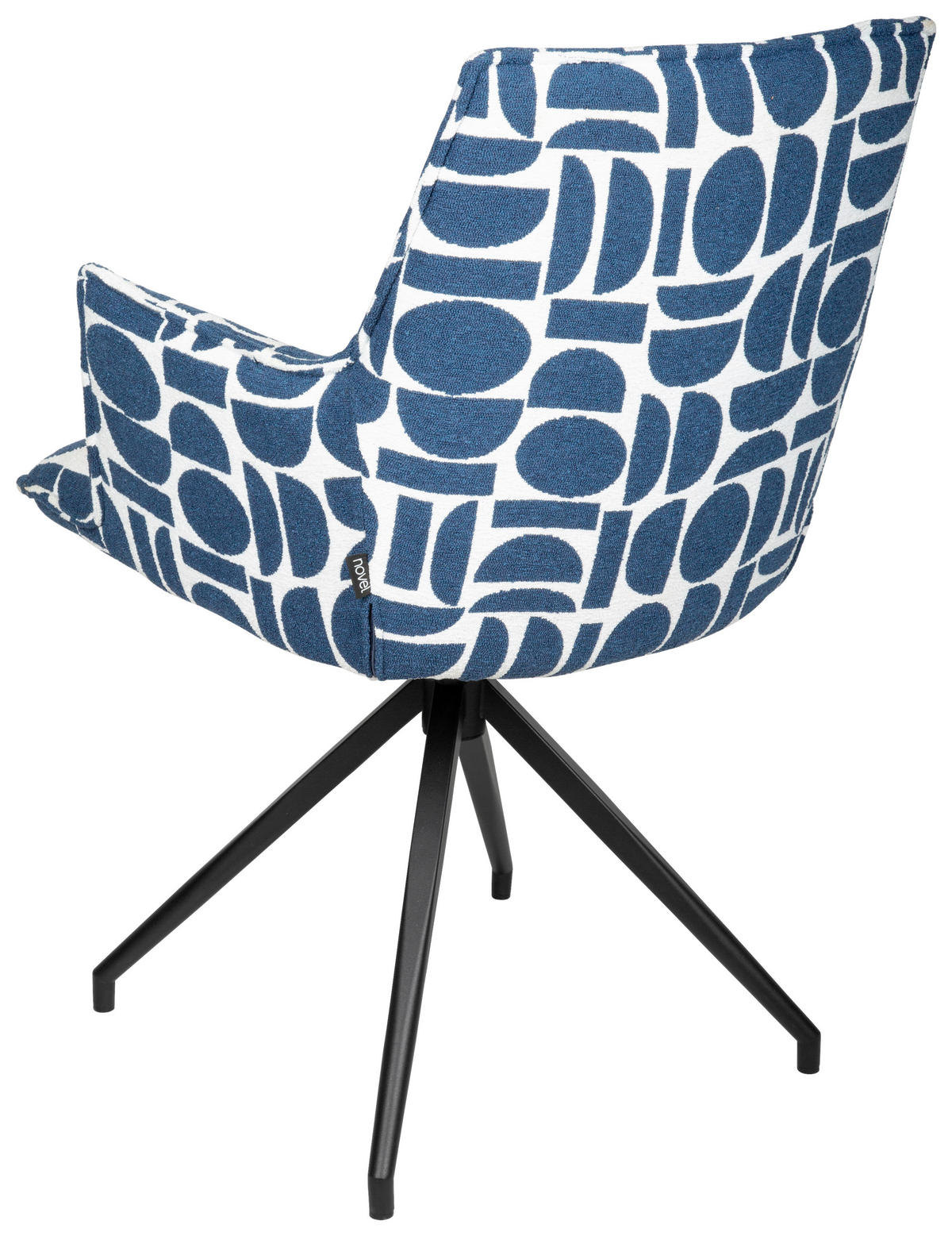 ARMLEHNSTUHL  in Eisen Jacquard  - Blau/Schwarz, Design, Textil/Metall (59/89,5/63cm) - Novel