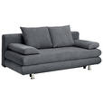 SCHLAFSOFA Flachgewebe Dunkelgrau  - Chromfarben/Dunkelgrau, Design, Kunststoff/Textil (196/74/90cm) - Carryhome