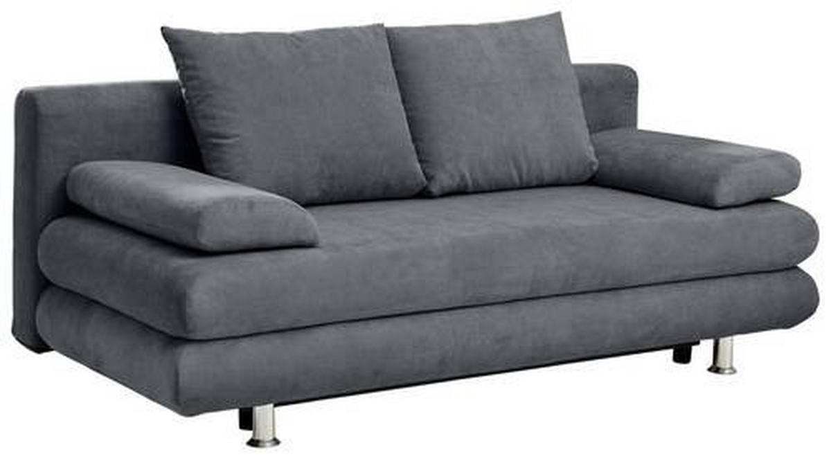 BÄDDSOFFA i flatväv mörkgrå  - mörkgrå/kromfärg, Design, textil/plast (196/74/90cm) - MID.YOU