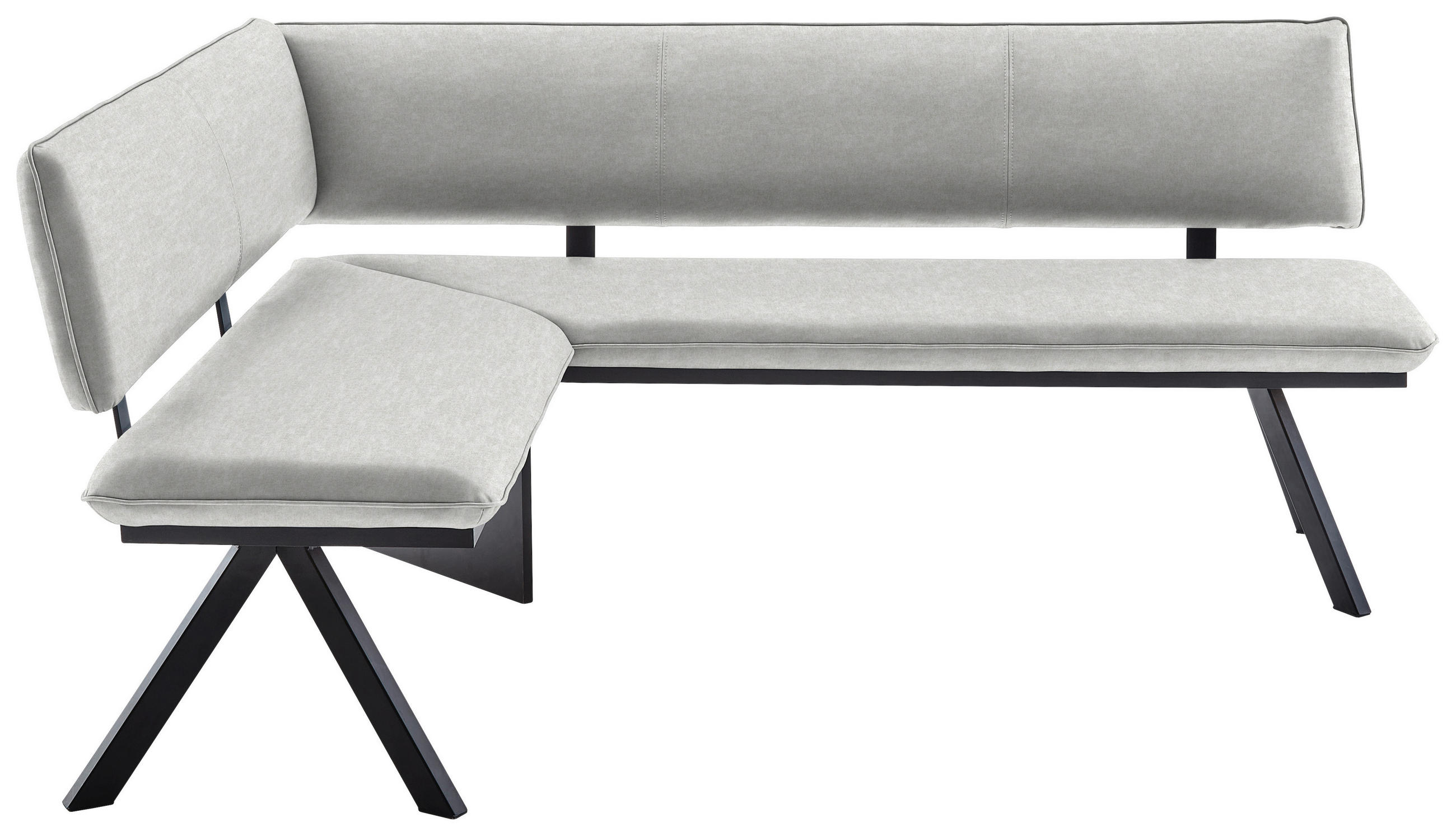 ECKBANK 140/180 cm  in Creme, Schwarz  - Creme/Schwarz, MODERN, Textil/Metall (140/180cm) - Cantus
