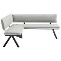 ECKBANK 165/205 cm  in Creme, Schwarz  - Creme/Schwarz, MODERN, Textil/Metall (165/205cm) - Cantus