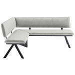 ECKBANK 165/205 cm  in Creme, Schwarz  - Creme/Schwarz, MODERN, Textil/Metall (165/205cm) - Cantus