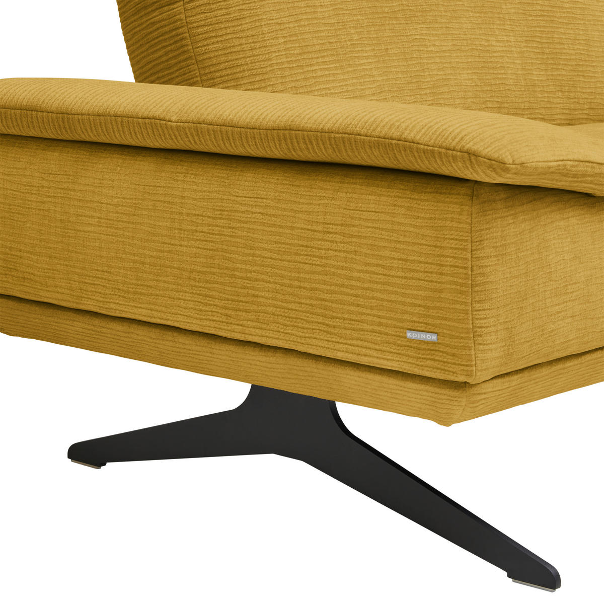 ECKSOFA in Flachgewebe Currygelb  269/155 cm  - Currygelb/Schwarz, Design, Textil/Metall (269/155cm) - Koinor