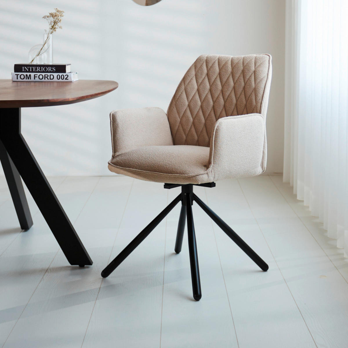 SADA ŽIDLÍ S PODRUČKAMI 2 kusy - černá/koňaková, Moderní, kov/textil (56/97/53cm) - MID.YOU