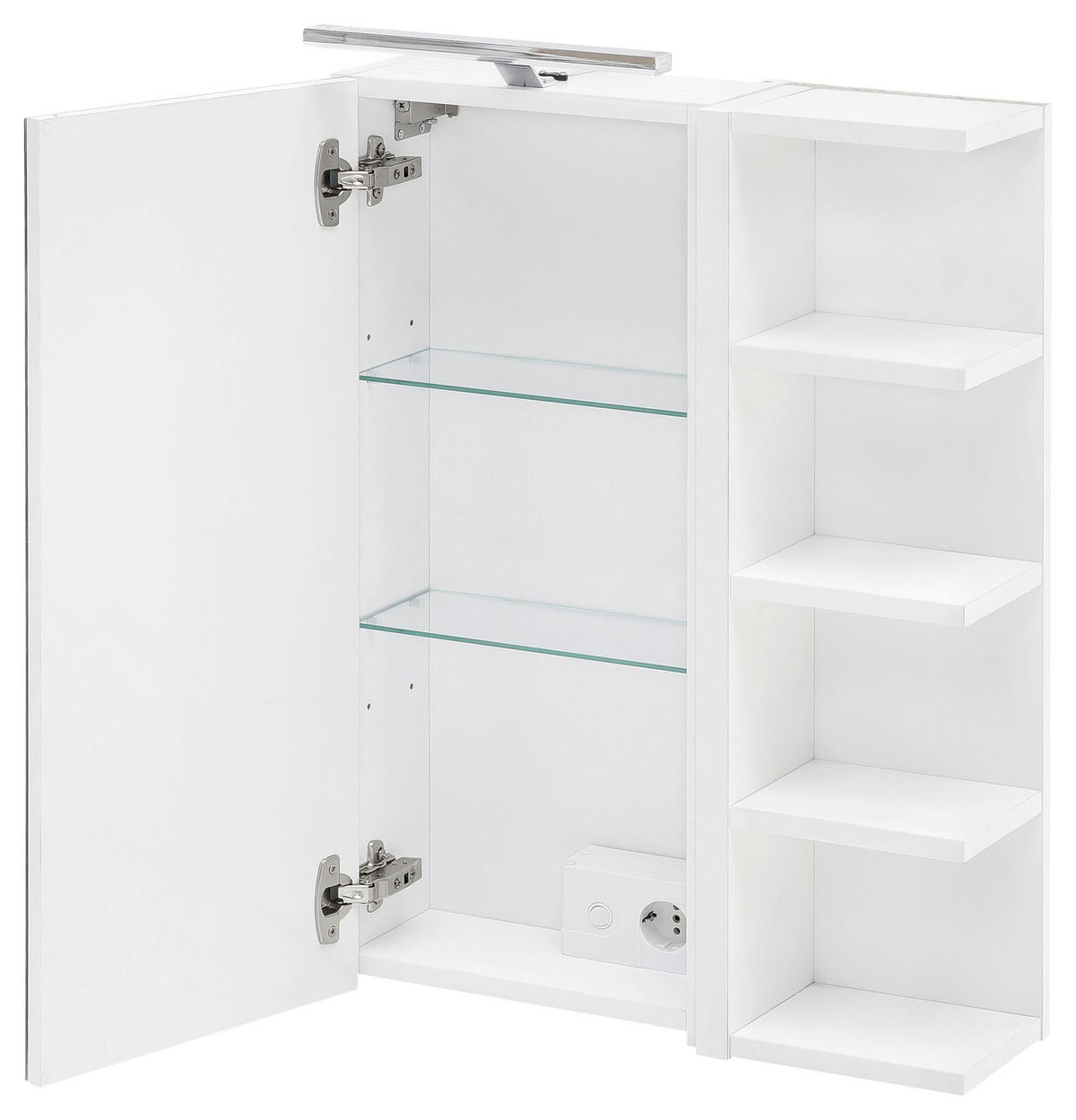 SPIEGELSCHRANK 51,3/75/16 cm  - Weiß, MODERN, Glas/Holzwerkstoff (51,3/75/16cm) - MID.YOU