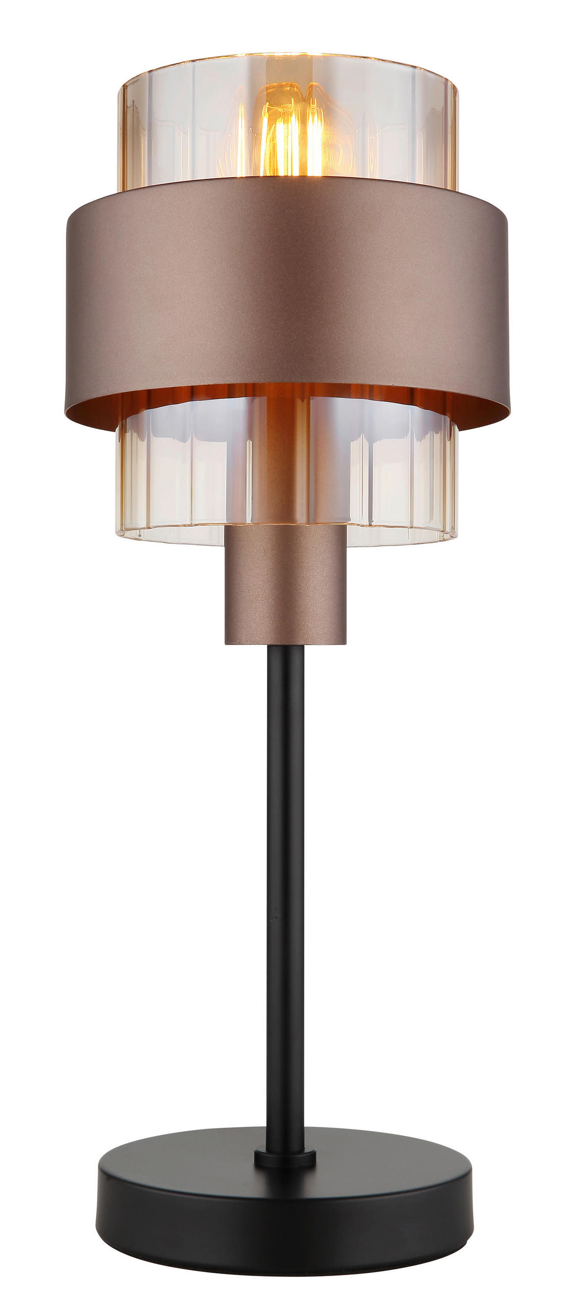 TISCHLEUCHTE 18,5/47 cm   - Klar/Schwarz, Design, Glas/Kunststoff (18,5/47cm) - Globo