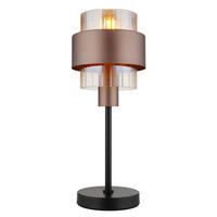 TISCHLEUCHTE 18,5/47 cm   - Klar/Schwarz, Design, Glas/Kunststoff (18,5/47cm) - Globo