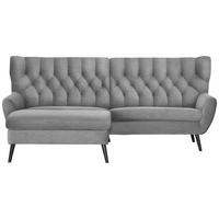 ECKSOFA Grau Flachgewebe  - Schwarz/Grau, Design, Holz/Textil (165/237cm) - Stylife