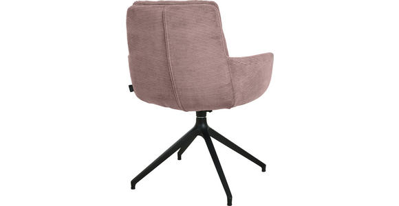 ARMLEHNSTUHL  Stoffauswahl, Typenauswahl, Sitzfläche 360° drehbar, Gestellauswahl Cord  - Altrosa/Schwarz, Design, Textil/Metall (63/90/69cm) - Johann Jakob