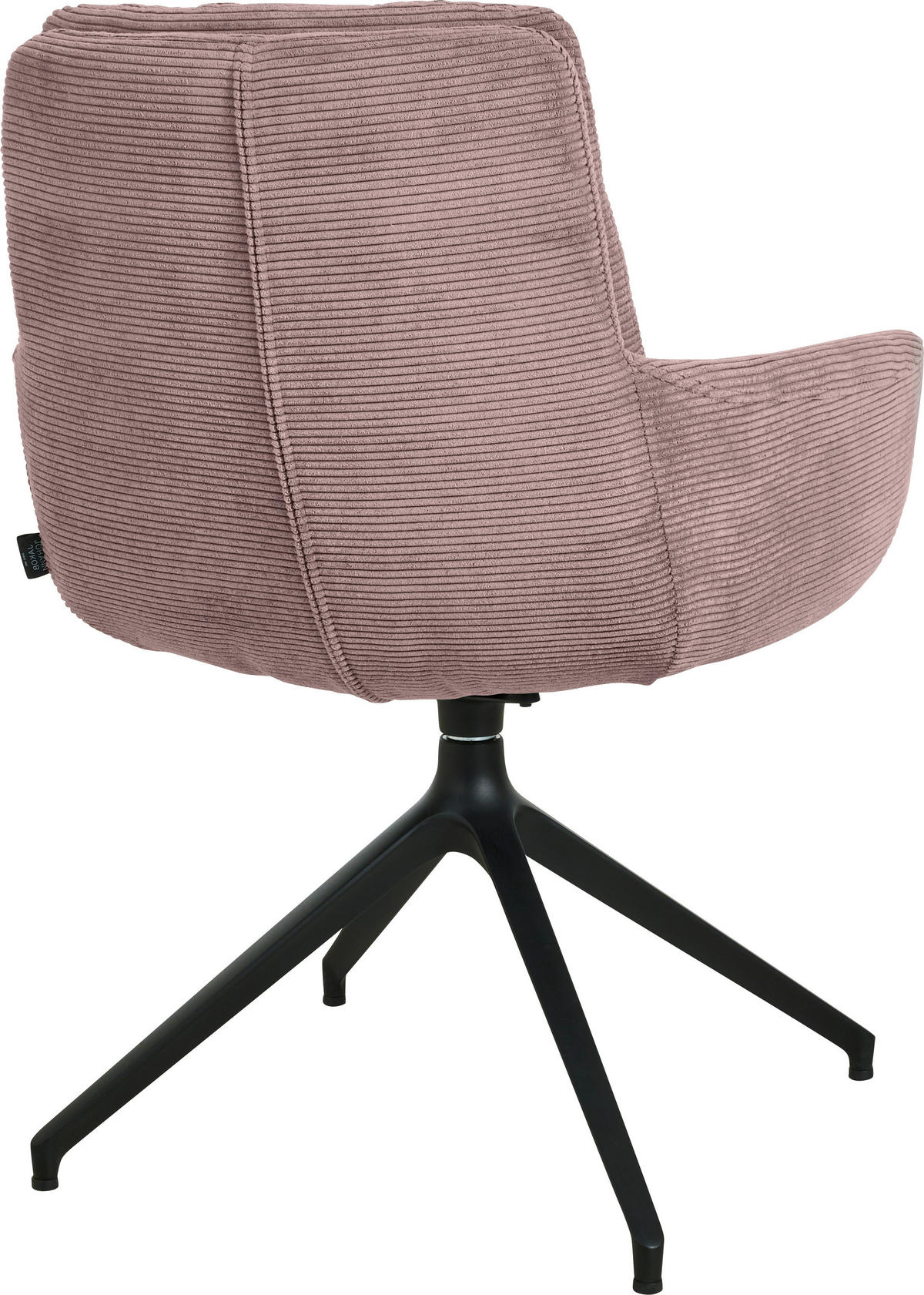 ARMLEHNSTUHL  in Eisen Cord  - Altrosa/Schwarz, Design, Textil/Metall (63/90/69cm) - Johann Jakob