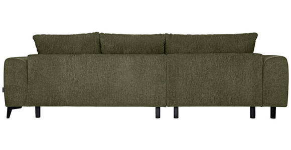 ECKSOFA  in Chenille Olivgrün  222/279 cm  - Schwarz/Olivgrün, KONVENTIONELL, Kunststoff/Textil (222/279cm) - Hom`in