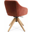 ARMLEHNSTUHL  in Velours  - Eichefarben/Rot, Design, Holz/Textil (58/82,5-85,2/60cm) - Johann Jakob