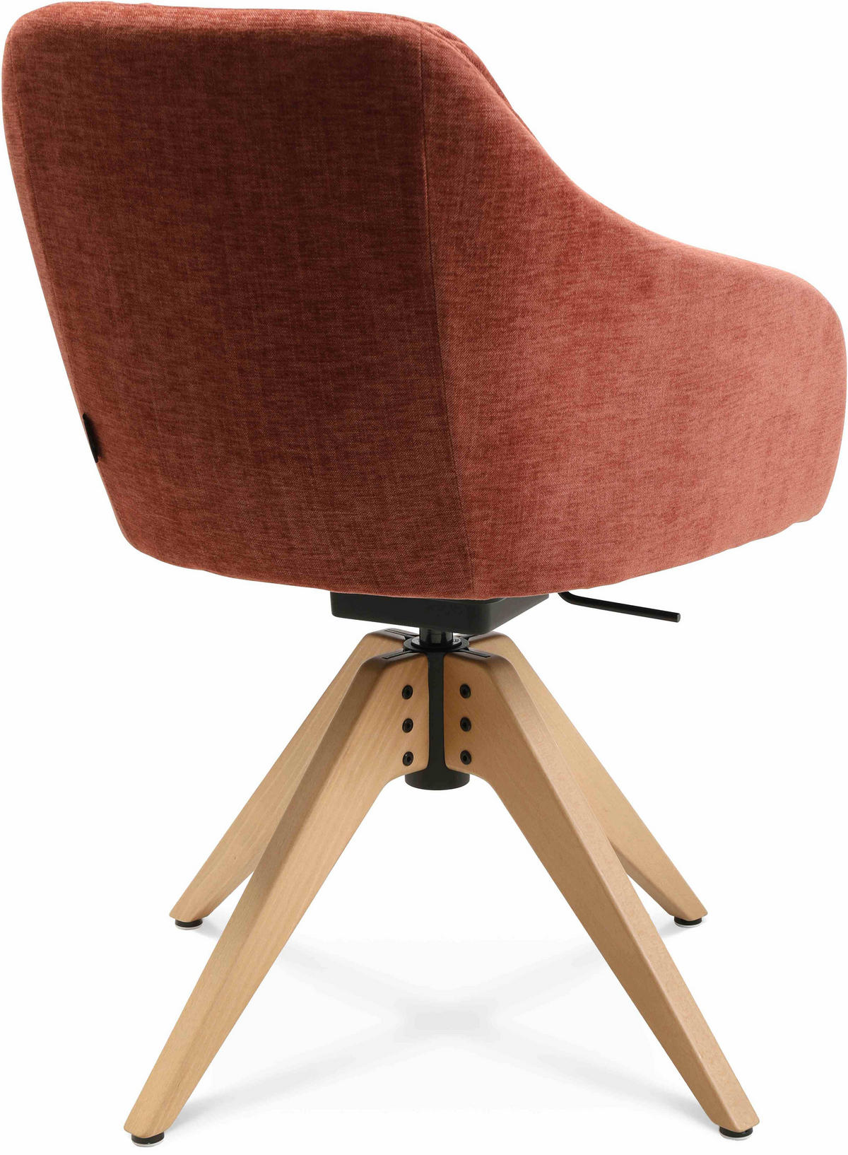 ARMLEHNSTUHL  in Velours  - Eichefarben/Rot, Design, Holz/Textil (58/82,5-85,2/60cm) - Johann Jakob