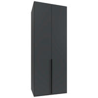 DREHTÜRENSCHRANK  in Graphitfarben  - Schwarz/Graphitfarben, MODERN, Holzwerkstoff/Metall (90/236/58cm) - MID.YOU