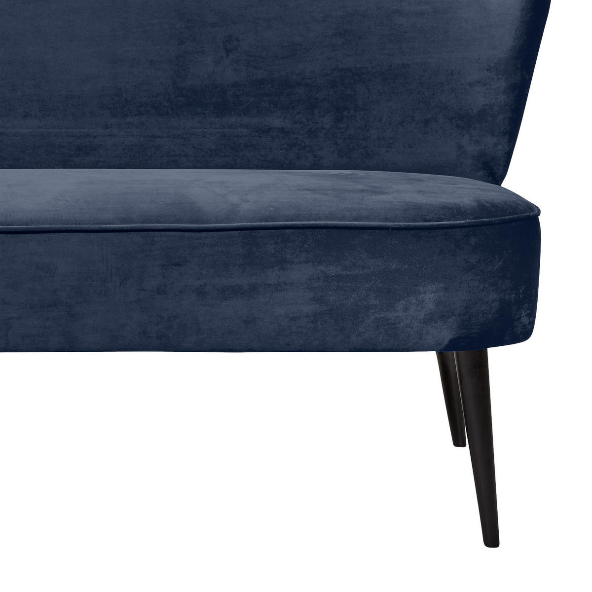 SITZBANK Mikrovelours Blau Holz  - Blau/Schwarz, Trend, Holz/Textil (140/83cm) - MID.YOU