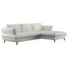 ECKSOFA in Velours Creme  - Creme/Schwarz, Design, Textil/Metall (281/181cm) - Livetastic