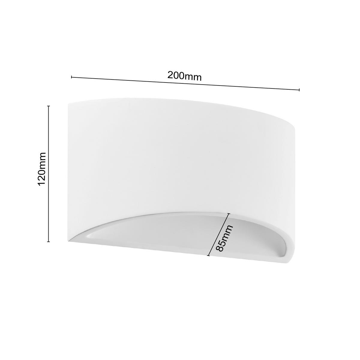 WANDLEUCHTE Alessia 20/8,5/12 cm  - Weiß, Basics, Stein (20/8,5/12cm) - Novel