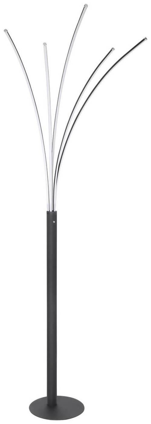 BOGENLEUCHTE - Schwarz, Design, Kunststoff/Metall (56/60/187cm) - Globo