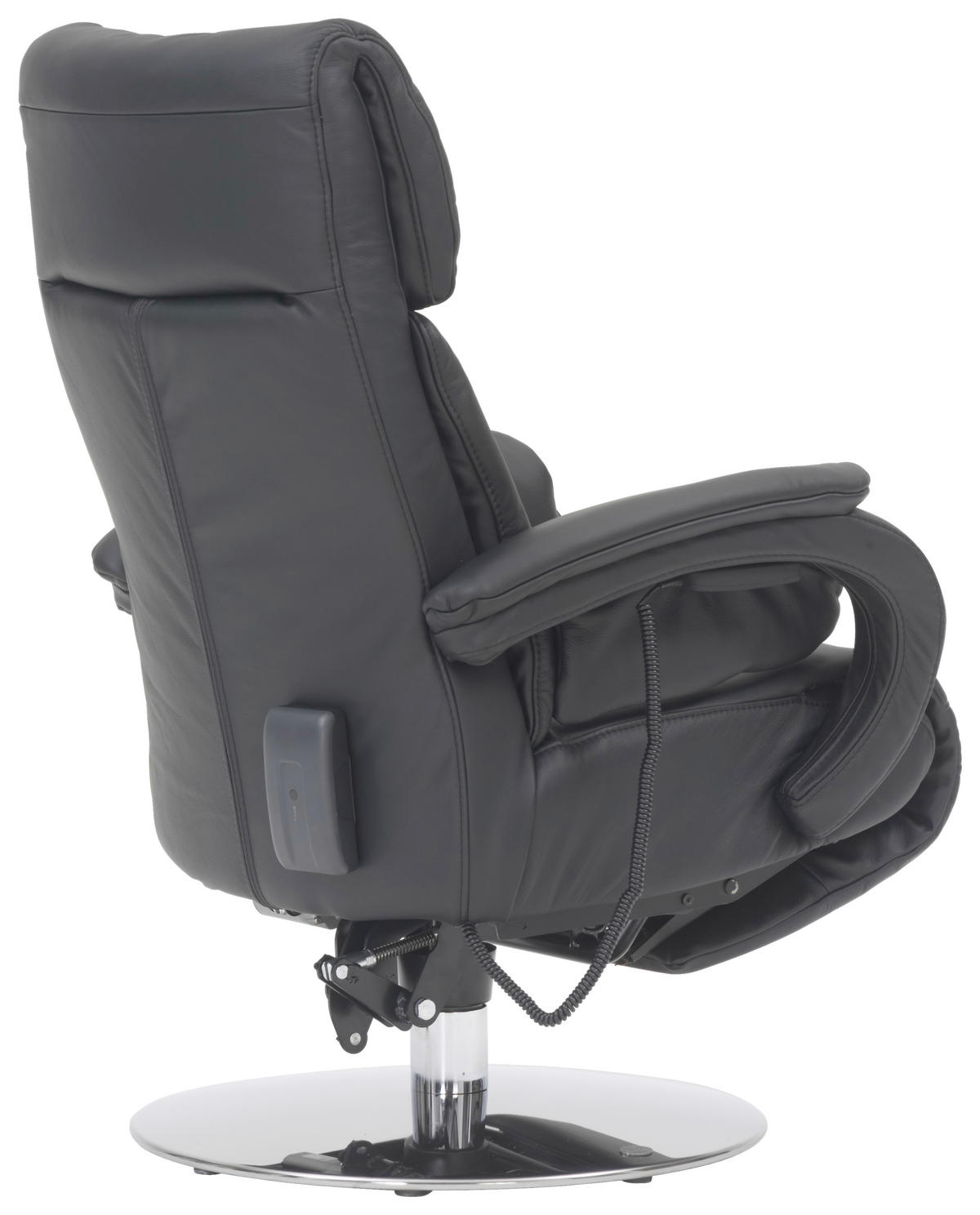 RELAXSESSEL in Leder Schwarz  - Chromfarben/Schwarz, Design, Leder/Metall (72/98/85cm) - Himolla