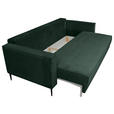 SCHLAFSOFA Cord Dunkelgrün  - Dunkelgrün/Schwarz, KONVENTIONELL, Textil/Metall (222/93/98cm) - Carryhome