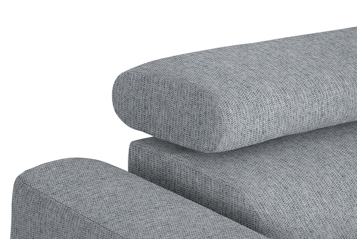 ECKSOFA in Webstoff Hellgrau  - Hellgrau/Schwarz, Design, Textil/Metall (280/205cm) - MID.YOU